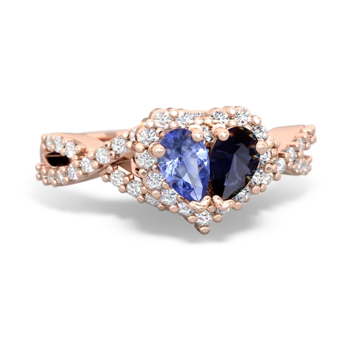 tanzanite-sapphire engagement ring