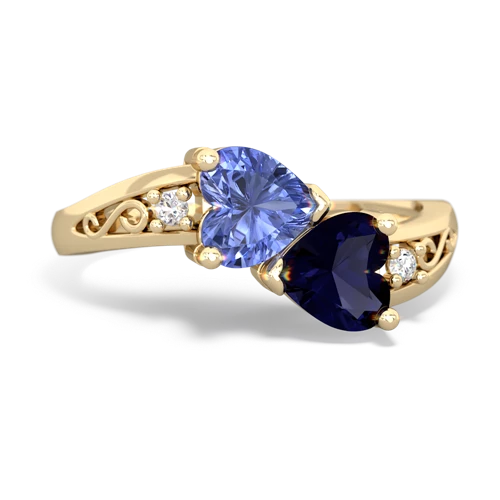 tanzanite-sapphire filligree ring