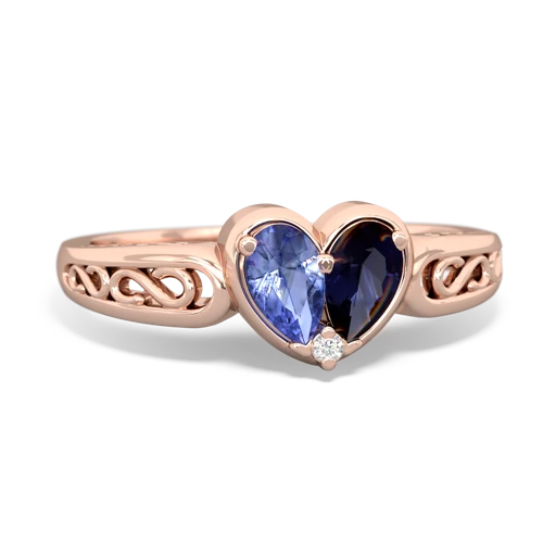 tanzanite-sapphire filligree ring
