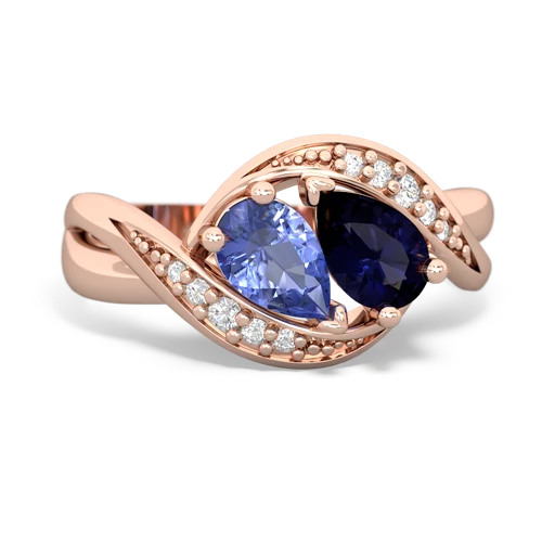 tanzanite-sapphire keepsake curls ring