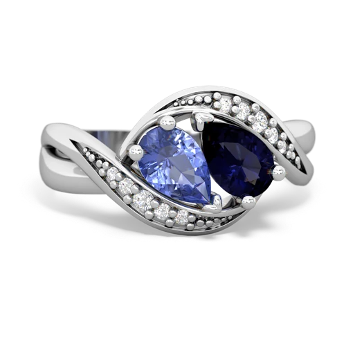 tanzanite-sapphire keepsake curls ring