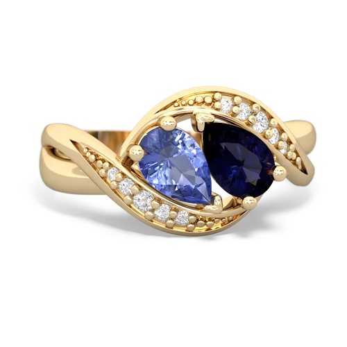 tanzanite-sapphire keepsake curls ring