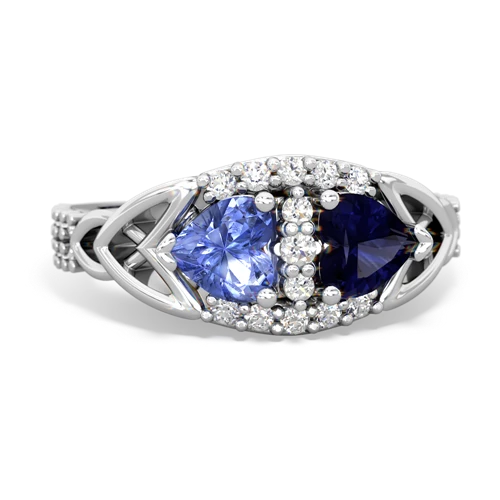 tanzanite-sapphire keepsake engagement ring