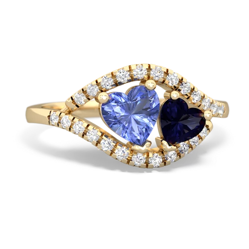 tanzanite-sapphire mother child ring