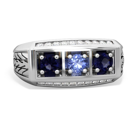 tanzanite-sapphire three stone ring