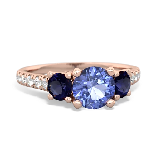 Tanzanite Genuine Tanzanite with Genuine Sapphire and  Pave Trellis ring Ring