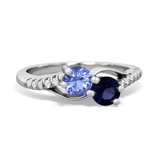 tanzanite-sapphire two stone infinity ring