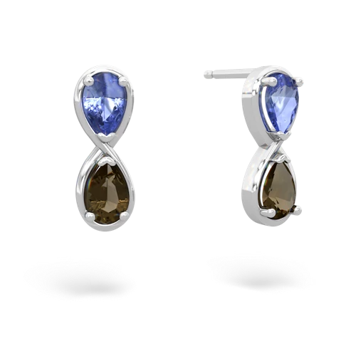 tanzanite-smoky quartz infinity earrings