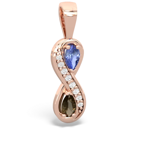 tanzanite-smoky quartz keepsake infinity pendant