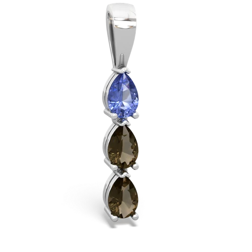 tanzanite-smoky quartz three stone pendant
