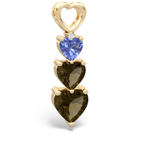 Tanzanite Genuine Tanzanite with Genuine Smoky Quartz and Genuine Sapphire Past Present Future pendant Pendant