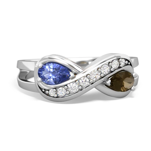 tanzanite-smoky quartz diamond infinity ring