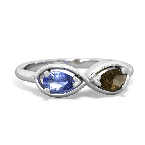 tanzanite-smoky quartz infinity ring