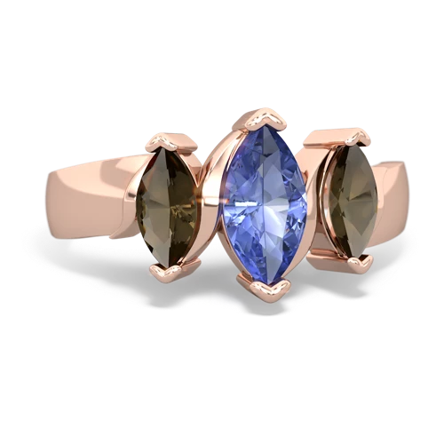 tanzanite-smoky quartz keepsake ring