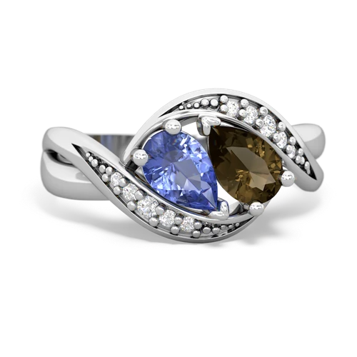 tanzanite-smoky quartz keepsake curls ring