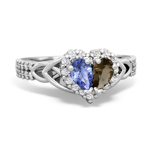 tanzanite-smoky quartz keepsake engagement ring
