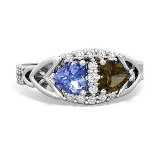 tanzanite-smoky quartz keepsake engagement ring