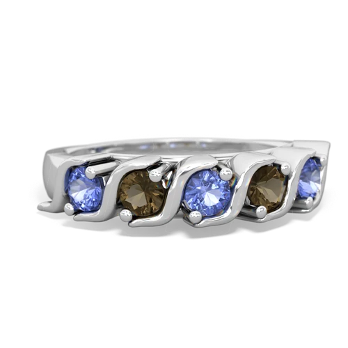 tanzanite-smoky quartz timeless ring