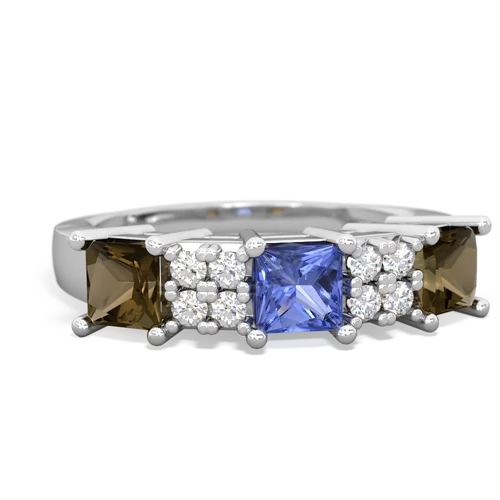 tanzanite-smoky quartz timeless ring