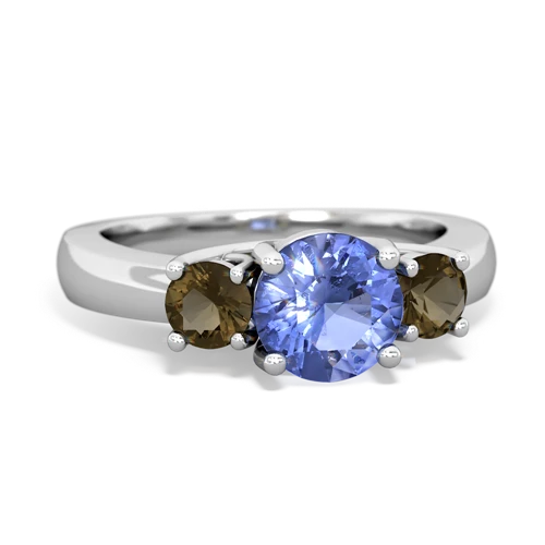 tanzanite-smoky quartz timeless ring