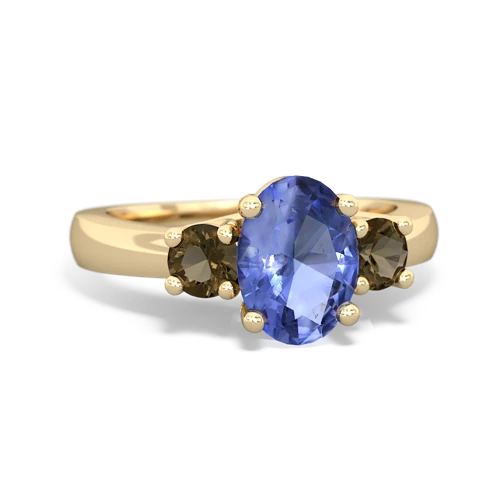 tanzanite-smoky quartz timeless ring