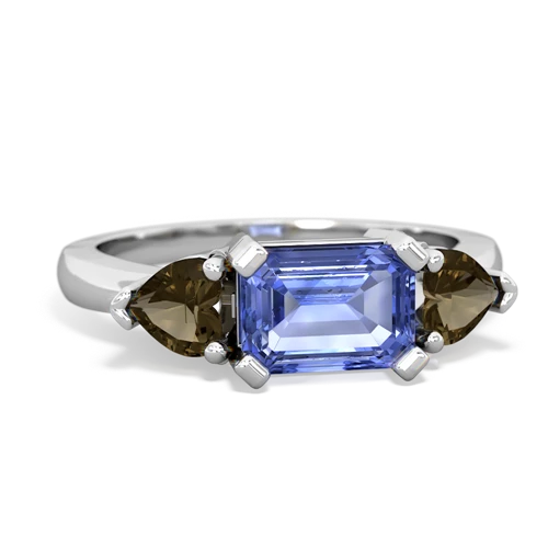 tanzanite-smoky quartz timeless ring