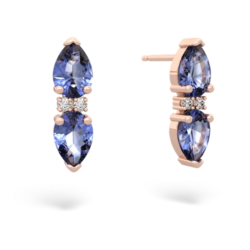 tanzanite-tanzanite bowtie earrings