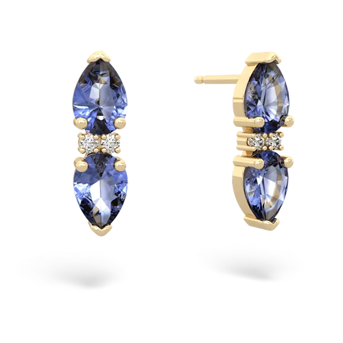 tanzanite-tanzanite bowtie earrings