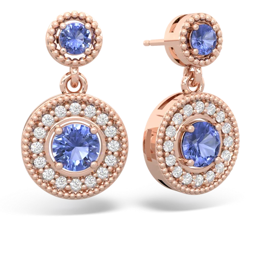 tanzanite-tanzanite halo earrings