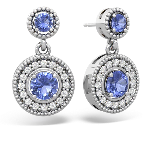 tanzanite-tanzanite halo earrings