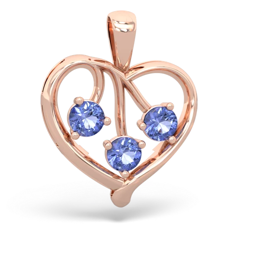 garnet-tanzanite love heart pendant