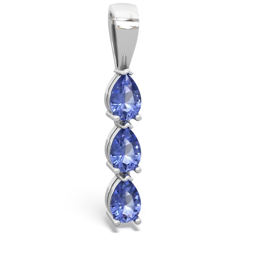 tourmaline-aquamarine three stone pendant