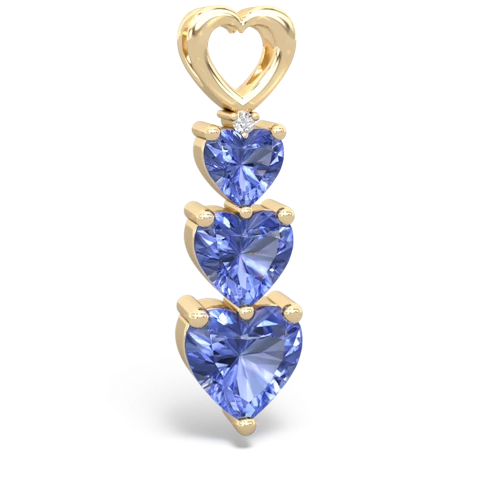 Genuine Tanzanite with Genuine Tanzanite and Genuine Aquamarine Past Present Future pendant