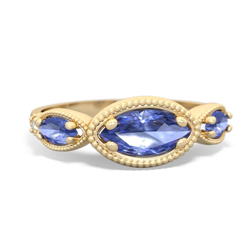 blue topaz-lab sapphire milgrain marquise ring