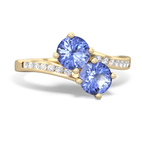 tanzanite-tanzanite two stone channel ring