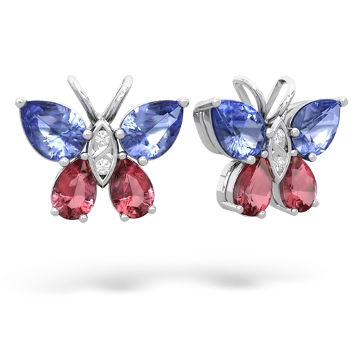 tanzanite-tourmaline butterfly earrings