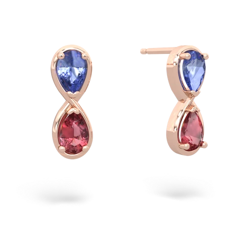 tanzanite-tourmaline infinity earrings