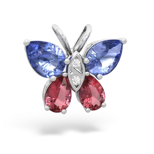 tanzanite-tourmaline butterfly pendant