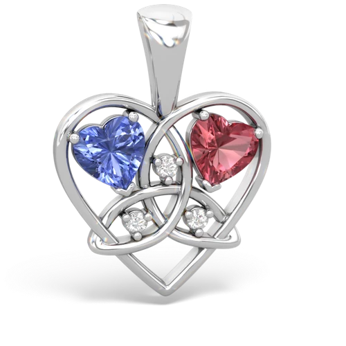 tanzanite-tourmaline celtic heart pendant