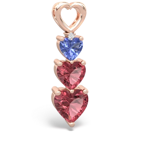 tanzanite-tourmaline three stone pendant