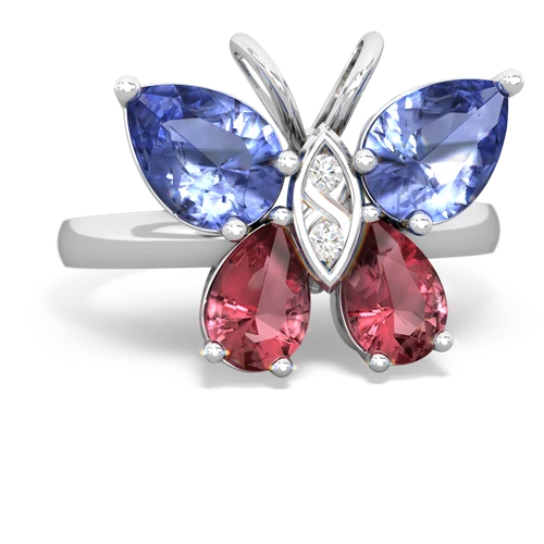 tanzanite-tourmaline butterfly ring