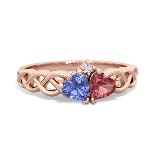 tanzanite-tourmaline celtic braid ring