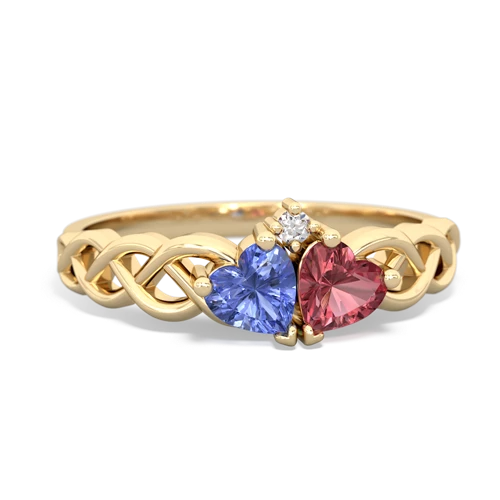 tanzanite-tourmaline celtic braid ring