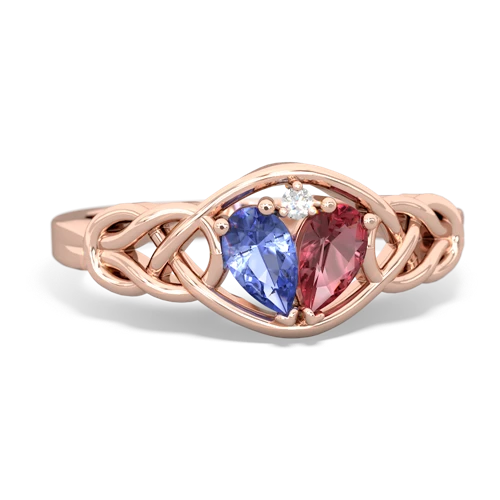 tanzanite-tourmaline celtic knot ring