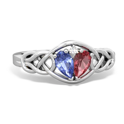 tanzanite-tourmaline celtic knot ring