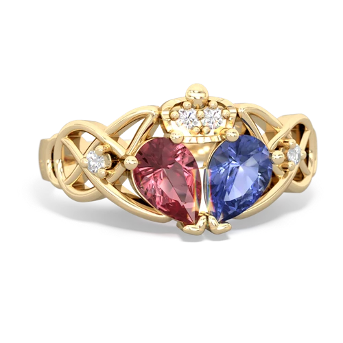 tanzanite-tourmaline claddagh ring