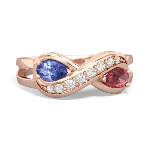 tanzanite-tourmaline diamond infinity ring