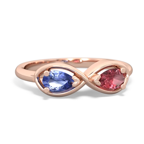 tanzanite-tourmaline infinity ring