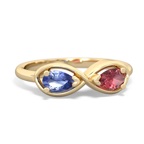 tanzanite-tourmaline infinity ring