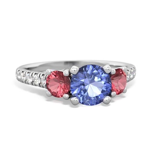 tanzanite-tourmaline trellis pave ring